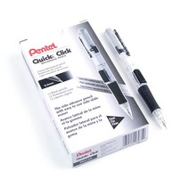 Pentel 퀵 클릭 샤프펜슬(0.5mm) 바이올렛 배럴 연필 12개 박스 (PD215V) [관부가세 포함] 583254, 0.5mm, Black