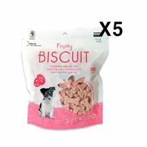 바우와우 비스켓 220g X5 딸기 뼈다귀 쿠키 간식, 상세페이지 참조