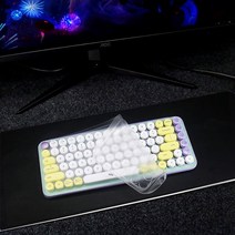 키보드커버 로지텍 팝 키 무선 기계식 이모티콘 키보드 용 실리콘 노트북 키보드 커버 보호기, 투명한