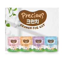 프레셔스 크런치 고양이 영양 간식 엘라이신 비타민 타우린 츄르 8g x 10p (80g), 참치&새우