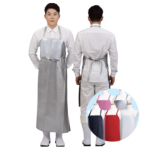 포시스 국내산 PU양면 방수 목걸이 H형 앞치마, 목걸이형 (특대), 화이트