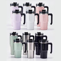 오슬로 리블로 스텐 손잡이 텀블러 / 대용량 벤티 보온보냉 뚜껑&빨대 보온병, 900ml, 퍼플