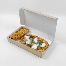 포장대장 크라프트 직사각 피자박스 (중) 330x197x48mm 100개 크라프트 부침개 꽈배기 튀김 생선구이 1인용 피자 포장배달 테이크아웃박스, 크라프트 직사각 피자박스(소), 100매