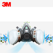 3M 방독면 가스 마스크 화학 매연 화재 연기 화생방, 상세이페이지 참고, 6502QL 실리콘 방진·독성 보호복7종세트