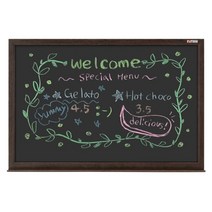 두문 자석 앤틱 칠판 분필 흑칠판 카페 메뉴판 무늬목 웬지 프레임, 120cm x 80cm