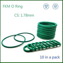 오링 o-ring CS 1.78mm 팩에 10개 불소 고무 씰링 O 링 FKM O-링 오일 씰 워터 실 가스켓 와셔 ID - 32mm, 10Pcs, ID 2.57
