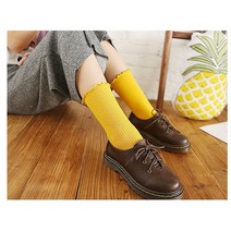슈메르 주름레이스양말 패션양말 중목 단목여성양말