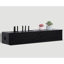 셋탁박스 벽걸이 브래킷 사운드바 거실 스피커 랙 콘센트, 럭셔리 블랙(120 cm)