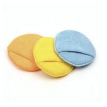 포켓 왁싱 어플리케이터 세차 광택 왁스 스펀지 패드 3종 세트, 오렌지, 옐로우, 블루, 1세트