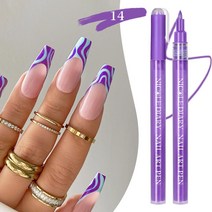 매니큐어 1Pc Black White Nail Polish Pen Color Painting Gel Graffiti Wave Drawing French Stripe Line Bru, 14 NDP14, [14] NDP14, 14 NDP14