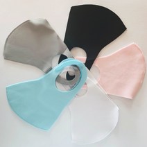 빨아 쓰는 숨쉬기 편안한 성인 네오플랜 연예인 마스크, 우정 세트 (하늘+하늘)