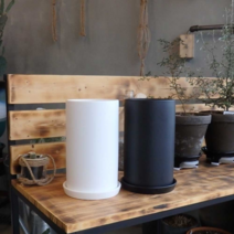 오너클랜 모던 도기 무광 긴원통형 화분 H1423 14x23cm, 화이트