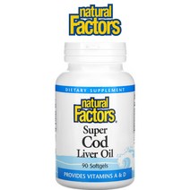 네추럴 팩터스 Cod Liver Oil 소프트젤 90정 대구간유 비타민 A D 팔미테이트