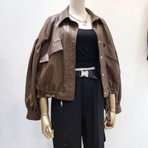 연예인가죽자켓 자켓 숏 아우터 여성 가죽 레더 봄 롱 루즈 오버 슬림 핏 라이더 간절기 잠바 집업 후드