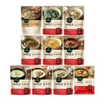 비비고 즉석국 탕 찌개 10종(갈비탕 + 소고기미역국 + 소고기무국 + 소고기장터국 + 콩나물황태국 + 육개장 + 사골곰탕 + 설렁탕 + 닭곰탕 + 된장찌개), 1세트