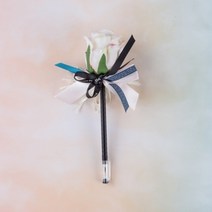 기타 스위트 리본 장미꽃 플라워 볼펜 중성볼펜 (연피치), 단품, 단품