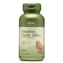 GNC 허벌 플러스 오더리스 갈릭 500mg 캡슐, 100개입, 1개