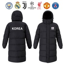 훼르자 KOREA 태극기 축구 커스텀 아동~빅사이즈 단체 롱패딩 벤치코트 돕바