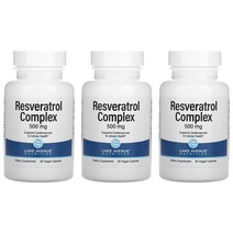 2+1 레이크애비뉴뉴트리션 레스베라트롤 500mg 60베지캡슐 2개월분 3통, 1개, 기본