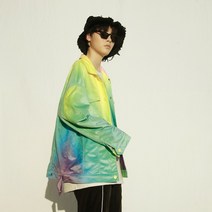 오버핏 환절기 개성 올봄유행패션 무지개 가벼운 야상 봄아우터 패션 워싱 간절기