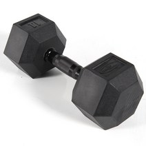 바디엑스 [낱개] 육각아령 고무덤벨 14kg 블랙그립 네츄럴고무