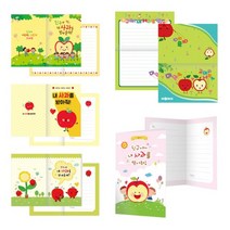 애플데이 카드 30매 10종 (중)10X15 사과편지 2단접지, 09