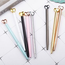 인하우스 메탈볼펜 하트볼펜 예쁜볼펜 디자인볼펜 금속 인쇄, 1개, 인쇄포함-화이트