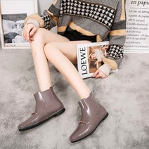 장화 앞뾰족 드라마틱 방수슈즈 J10602811 로우힐 컬러별 체인 레인부츠 숏