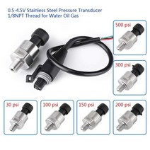 가성비 좋은 30-1/8 psi 압력 센서 오일 연료 공기 수압 변환기 스테인레스 스틸 송신기 게이지 DC 5V 인, 01 100PSI