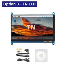 데모보드 악세사리 싱글모드 개발 7인치 터치 스크린 24x600 HDMI 호환 LCD 디스플레이 라즈베리 파이 오렌, 한개옵션1, 03 Option 3 TN