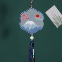 알파카인형 만들기 퀼트2022 수제 메쉬 키트 후지산 동물 무늬 후프 크로스 펀치 바늘 초보자를위한 실, 01 Mount Fuji