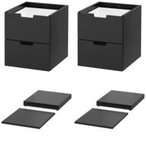 이케아 서랍장 NORDLI 노르들리 상판+하부몰딩 앤트러싸이트 40x47 cm