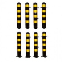 일자형 스틸 볼라드 76 x 1200mm, 매립식(H1200) 고리상하2개