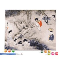 [천삼백케이] [아이러브페인팅] DIY캔버스형 그림그리기 40x50cm 신윤복의 단오풍경, 단품