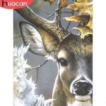 보석십자수huacan diamond painting deer 홈 비즈 도안 금전수 어린이, 스퀘어 드릴 80x100cm