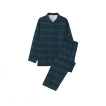 MUJI 무인양품 결혼선물 체크 잠옷 커플 파자마 / 다크그린 여자잠옷 홈웨어, 사이즈_S~M, 상세페이지 참조