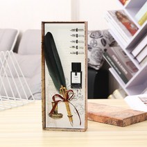 캘리그라피 깃털펜 깃털 만년필 잉크펜 세트 다꾸, 8.다크옐로우(PE-132), 기본