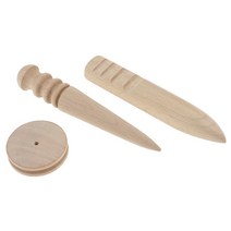 GHSHOP 멀티 사이즈 목재 슬리커 가죽 엣지 버너 Leathercraft Burnishing 도구, 모듬, 나무