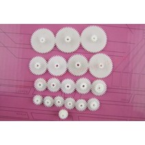평기어 19 pcs 일반 플라스틱 기어 세트 더블 데크 감속 diy 감속 기어 RC소품, 없음, 한개옵션0
