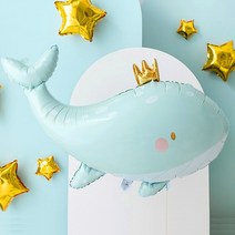 파티데코 파스텔 왕관 고래 풍선 93cm 어린이집 생일