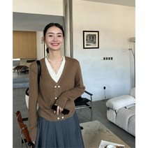 여성 꽈배기 연핑크 볼레로 초록 트위드 스팽클 아가일 교복 니트 가디건 X ​​​​ 더블 브레스트 초가을 새로운 느슨하고