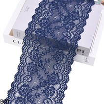인도원단 아프리카 레이스 패브릭 자수 흰색 트림 15cm 리본 의류 탄성 DIY 공예 바느질 용품 12 야드, 09 B09 royal blue_02 2yard