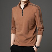 KAQIA 캐주얼 집업 긴팔 티셔츠 남성 봄가을 순색 긴팔 NZ4813