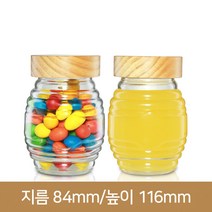 유리병 꿀병 (수공예나무캡)벌꿀380ml (63파이), 수공예나무진공캡, 1개