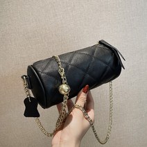 소가죽 퀼팅 체인백 트렌드 원통 베개 망 심플 손가방 토트백 가방 플리츠 클래식 가죽 라지