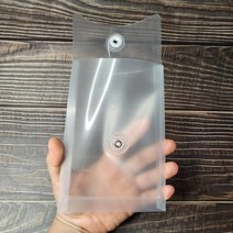 하도메 파우치 투명 단추 매듭끈달린 소봉투 사진보관 여권 포장 사각 케이스 PVC 포켓 서류 편지 스티커 떡메 포카 인스 티켓 노트 카드 보관 해외여행 커버 A6세로1P