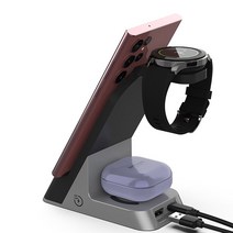 몽크로스 스마트폰 스마트워치 무선이어폰 6in1 무선충전기 고속충전기 MSWC-W61, 무선충전기 MSWC-W61 (갤럭시전용)