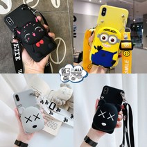 뚱공주몰 삼성 갤럭시A13 갤럭시A 13 갤럭시 A13 자급제 A13 SM-A135NZKEKOO SM-A135 갤럭시A 귀여운 캐릭터 목걸이 스트랩 동전지갑 파우치 핸드폰 케이스