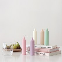 류블류샵 크레파스 핸드메이드 테이퍼 파스텔초 긴향초 소이캔들 양초 집들이선물, 가든스윗피베이지