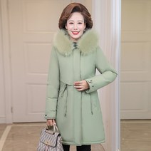 중년여성 점퍼 2360# 겨울 엄마 후드 기모 빅 퍼 칼라 하프 패딩 트렌치코트 뉴타임즈 Z